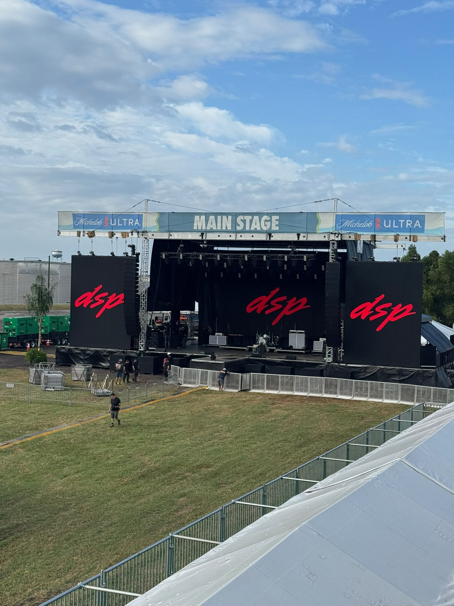 Custom stage structure and scenic build at a festival main stage, Deep South Productions