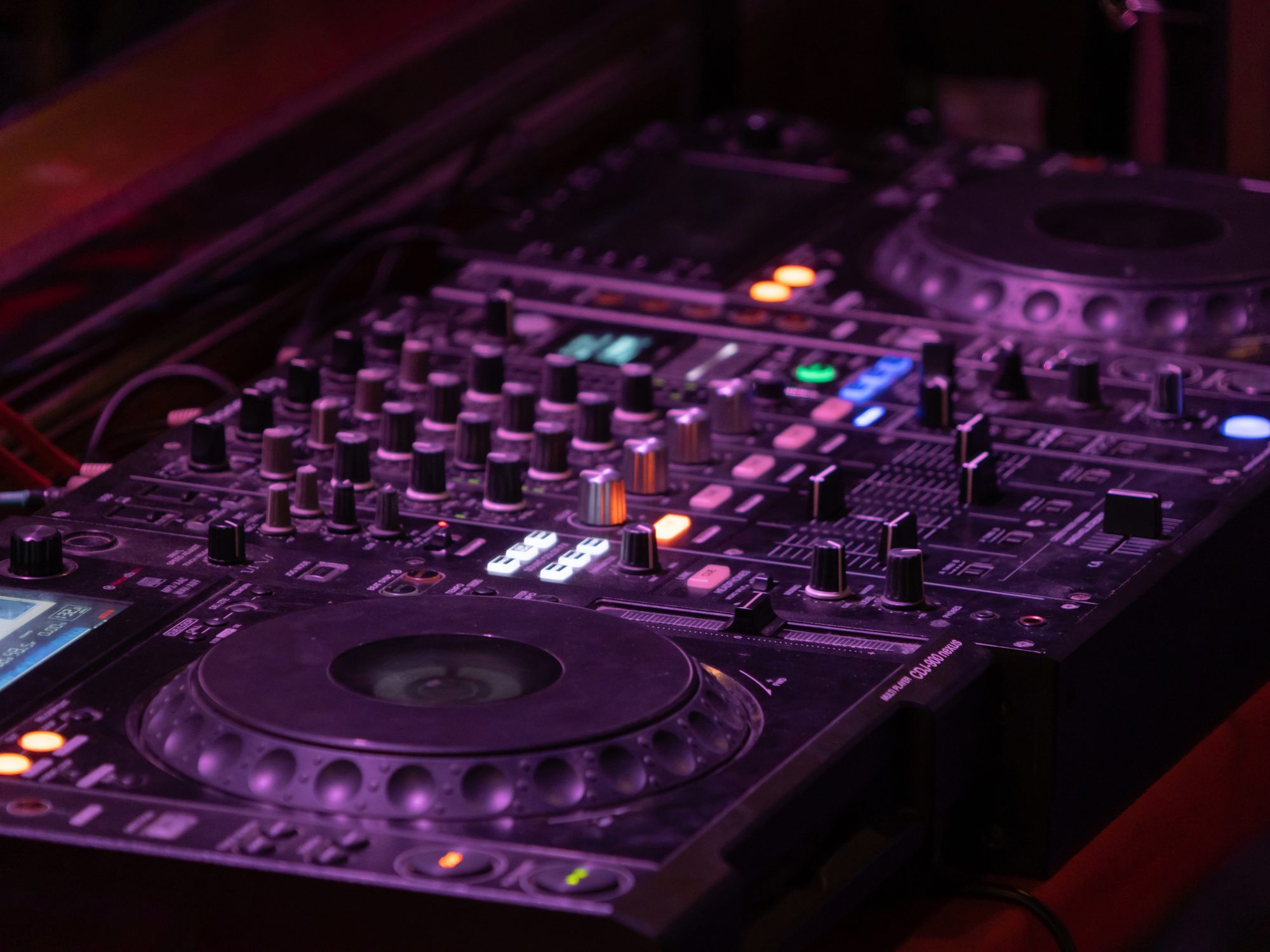 DJ booth setup at a festival, Deep South Productions
