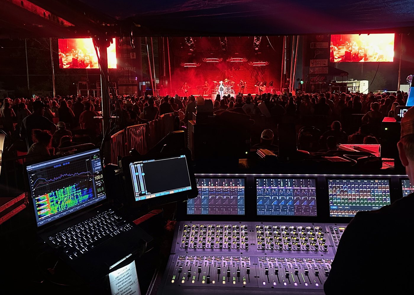 DJ booth wired into the house system, Deep South Productions