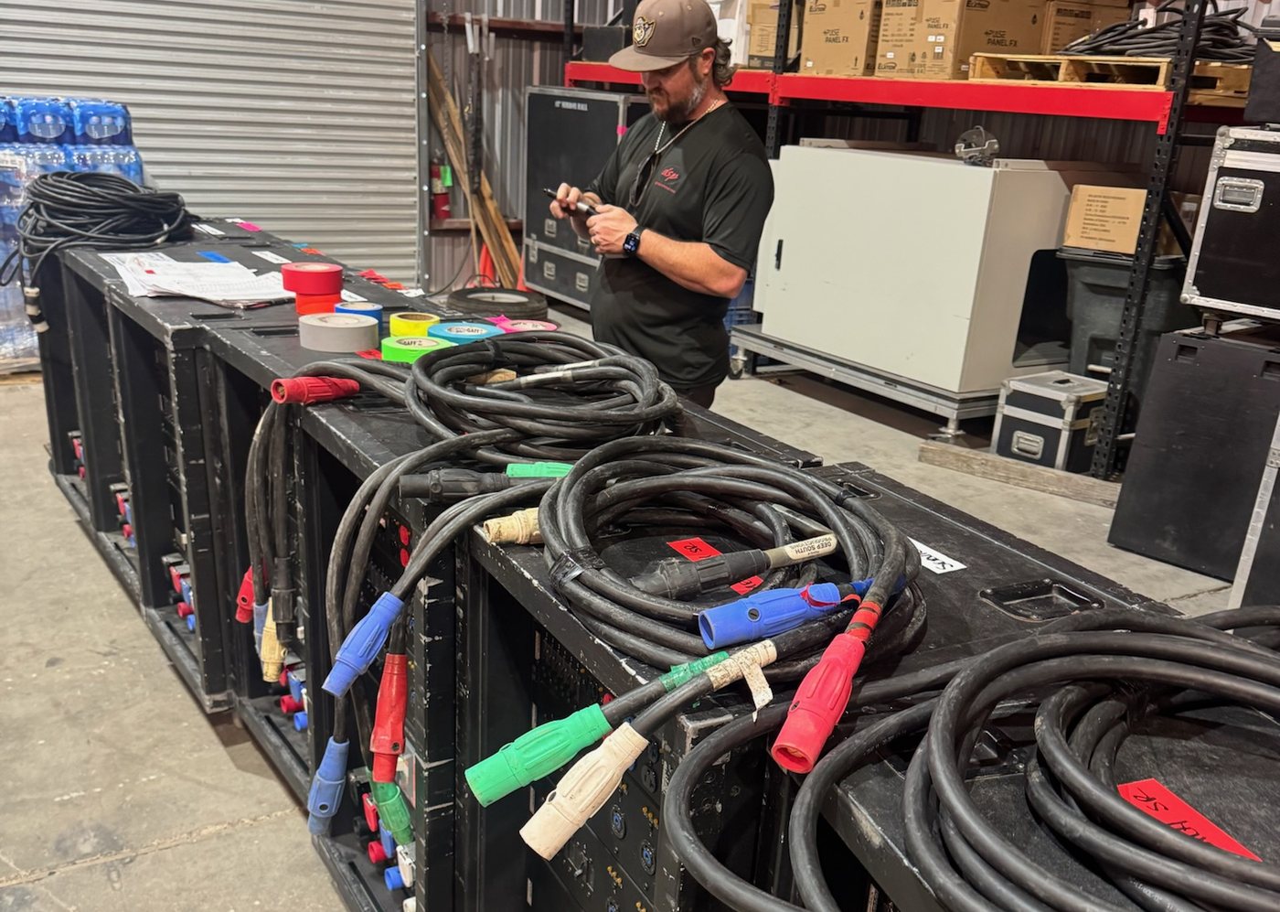 Power distribution and cable prep, Deep South Productions