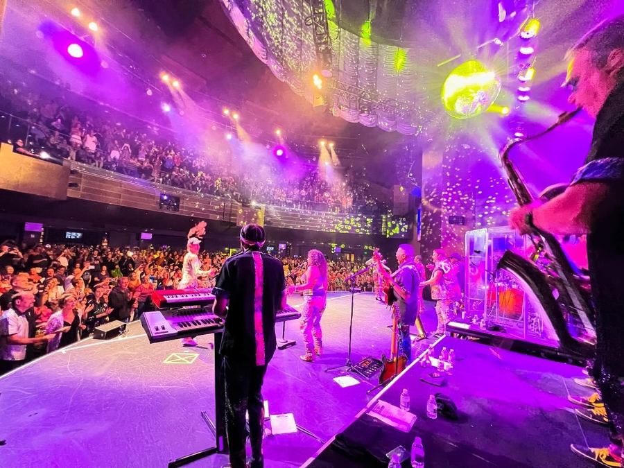 Festival main stage, purple wash
