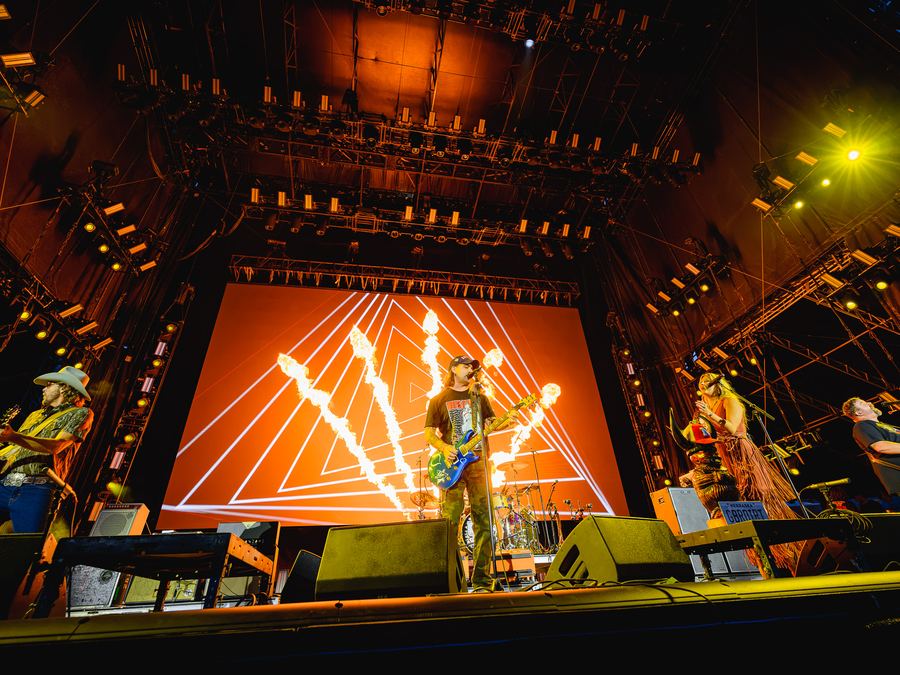 Main stage with pyro and video wall