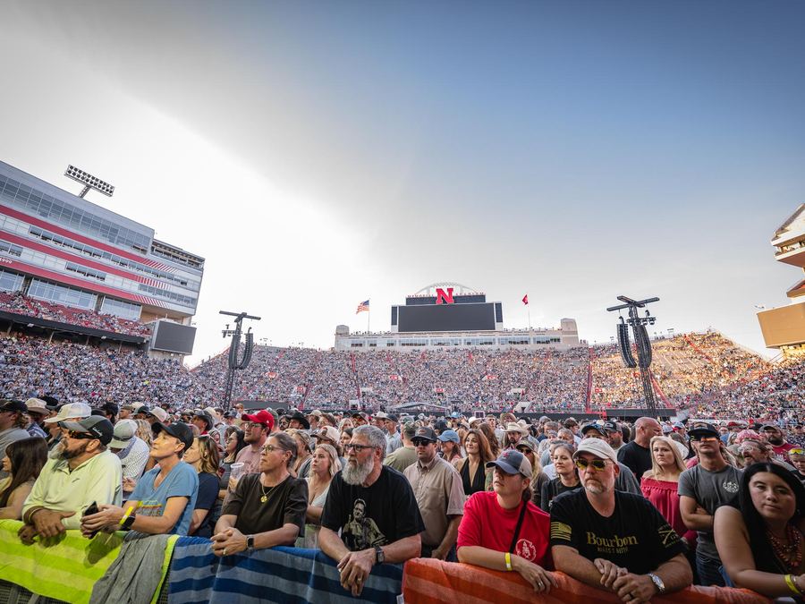 Festival audience at the barricade