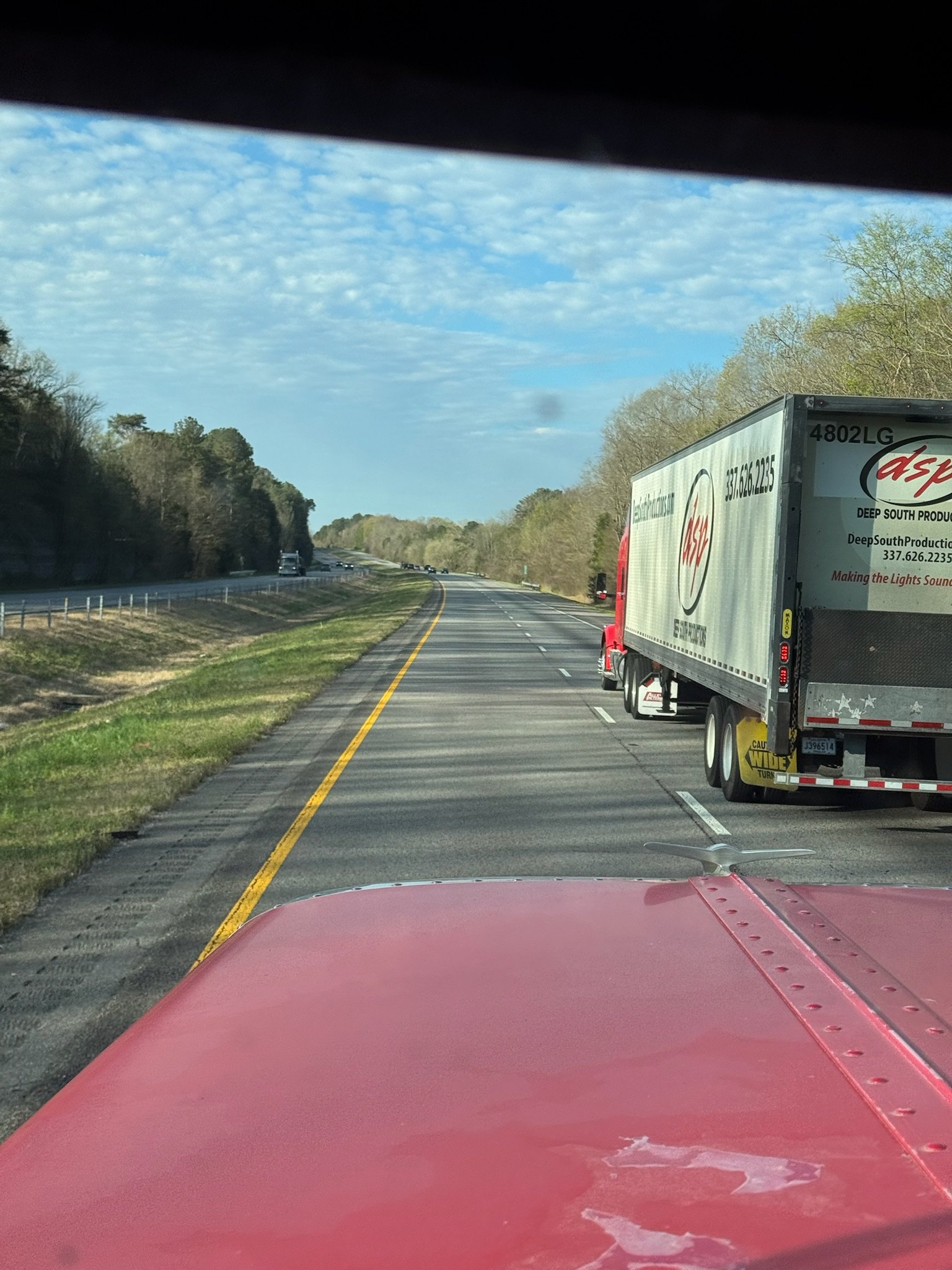 Deep South Productions trailer on the highway