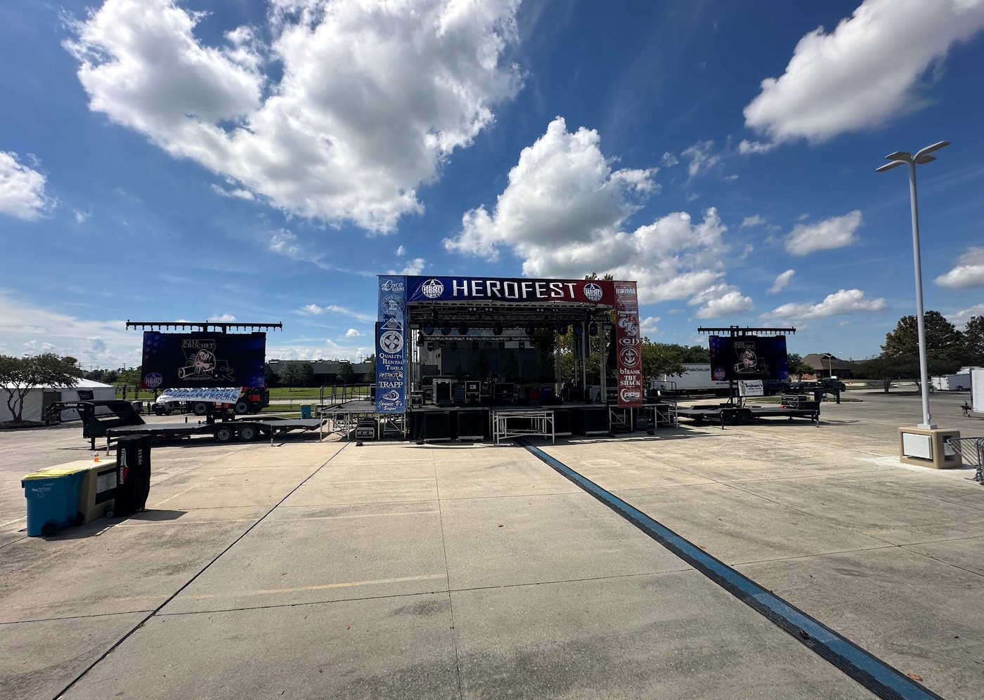 Deep South Productions mobile stage set up at a daytime festival