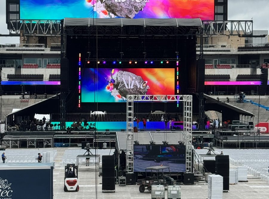 LED video wall supplied and run by DSP